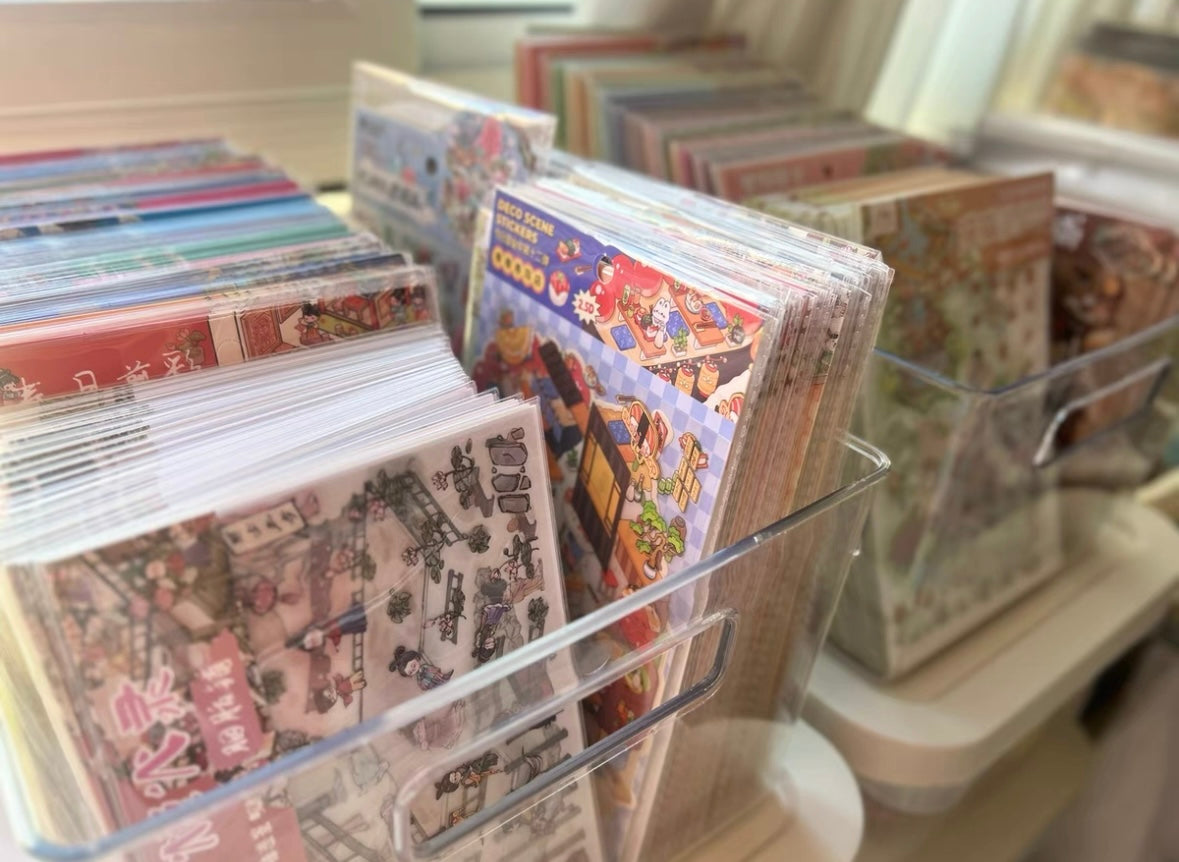 6)  (Match-Match Game)3D Miniature Scene Stickers