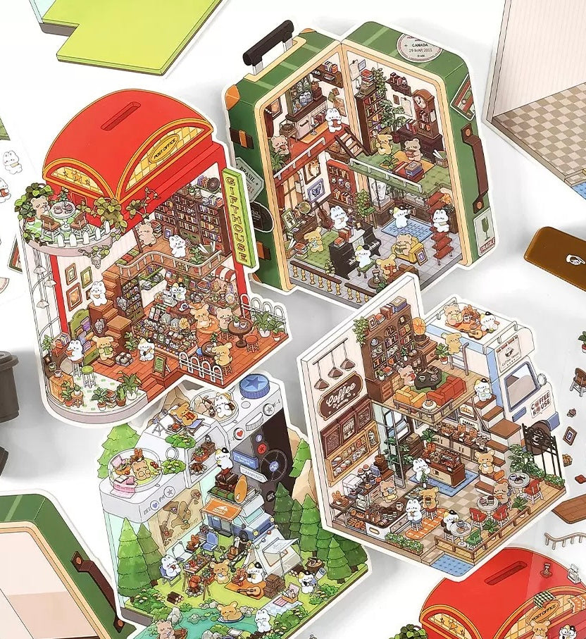 5)  DIY 3D Miniature Scene Stickers